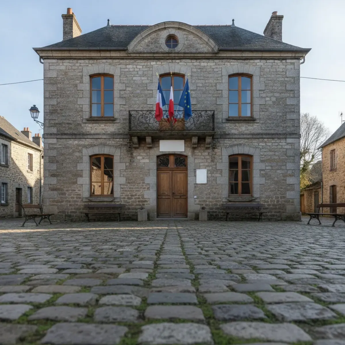 Formulaire administratif rempli posé sur une table en bois à côté d'une enveloppe et d'un trousseau de clés